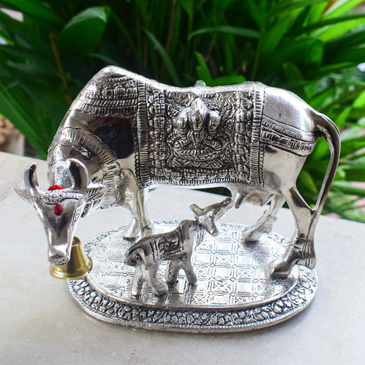 Exquisite Gillet Silver Metal Cow and Calf Set - Brass Daddy