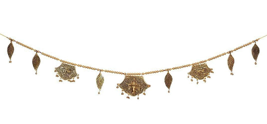 Golden Handmade Premium Antique Metal Ganesha Bandarwal Toran for Door & Wall Hanging - Brass Daddy