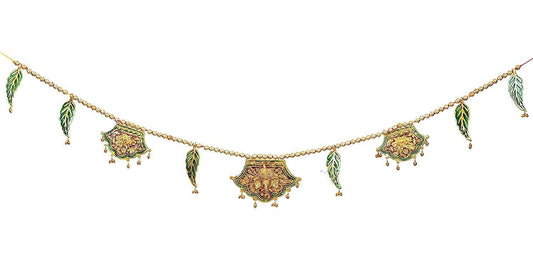 Green Leaf Handmade Premium Antique Metal Ganesha Bandarwal Toran for Door & Wall Hanging - Brass Daddy