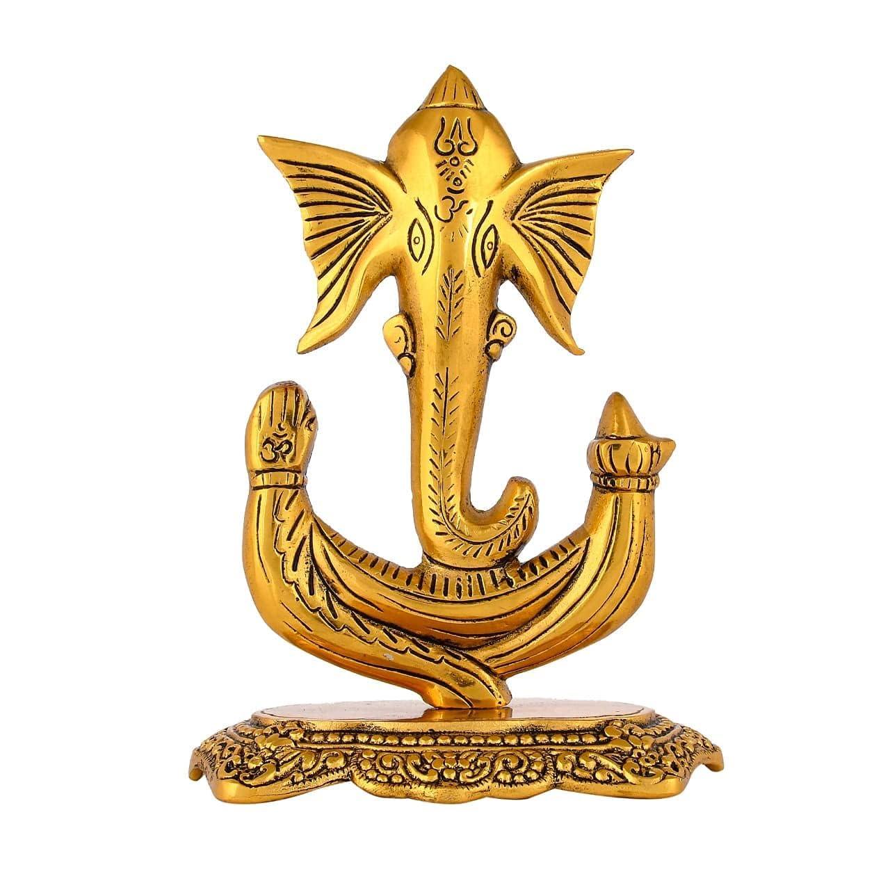 Ganesh Seated on Lotus Wall Showpiece for Decor Home and Gifts - Brass Daddy