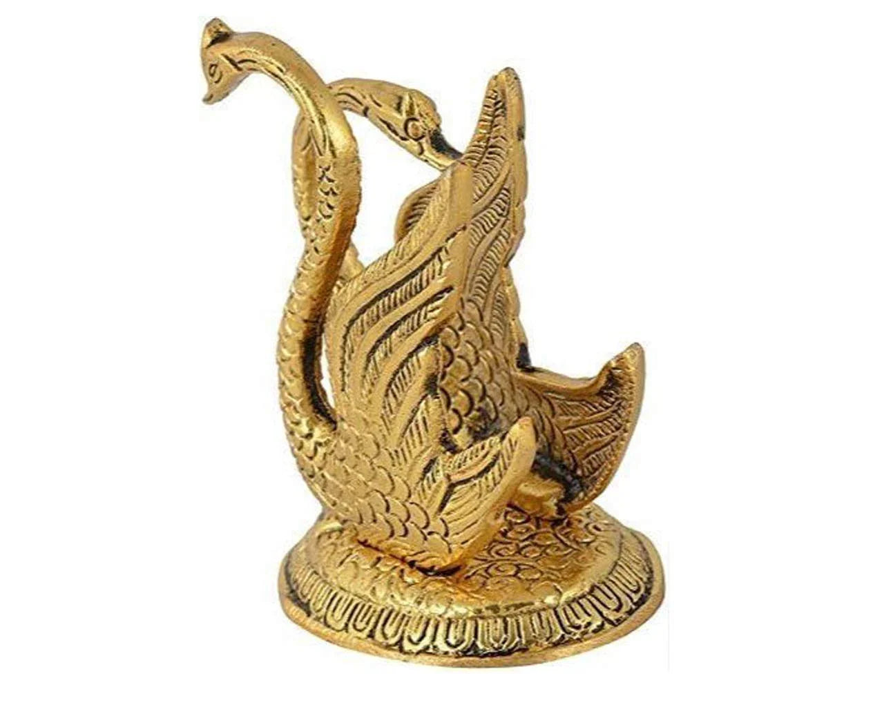 India Metal Swan Pair Showpiece Napkin Holder Stand for Dining Table Kitchen Office Use - Brass Daddy