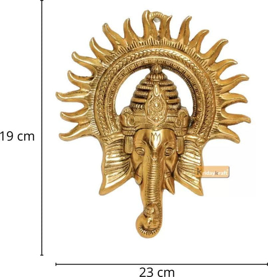 Ganesha ji Metal Statue,Ganpati Wall Hanging Sculpture for Your Home, Office - Brass Daddy