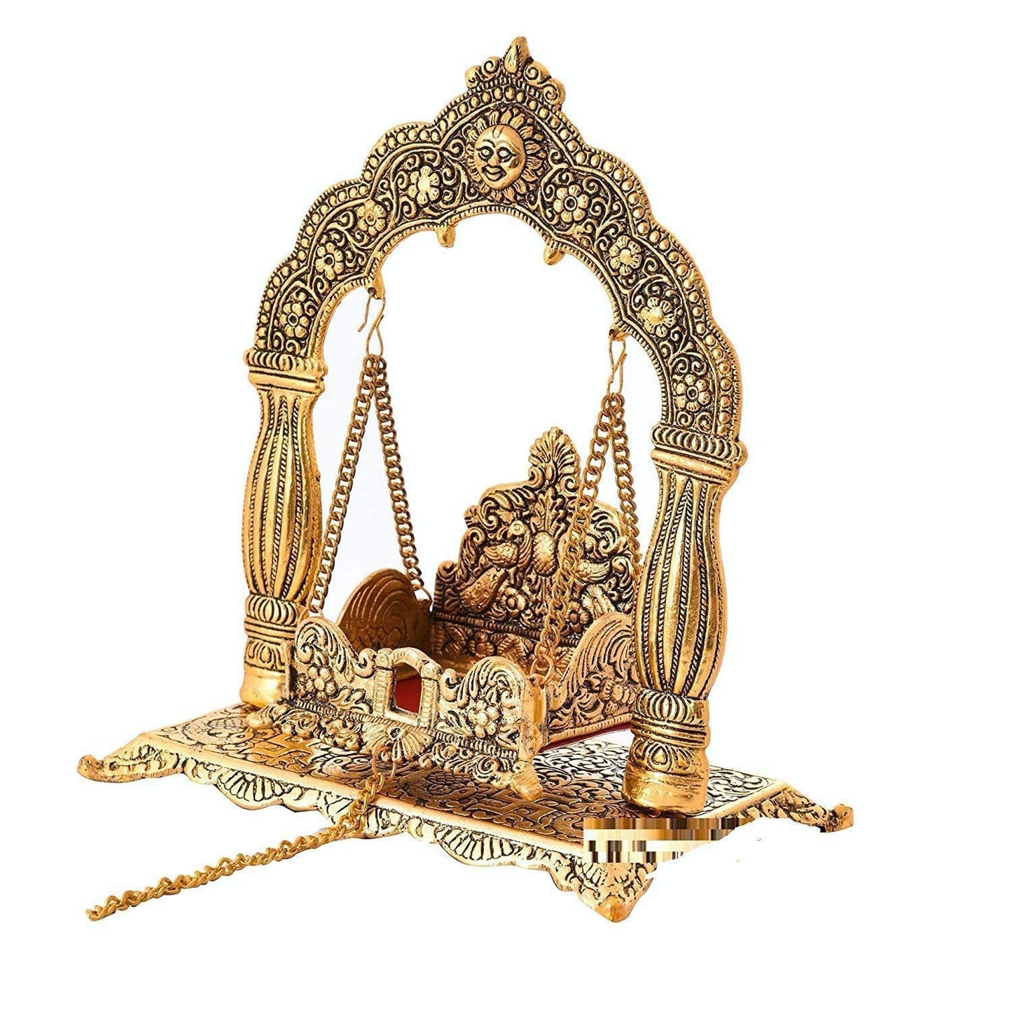 Metal Krishna Jhula, Laddu Gopal Jhula, for Home and Office Jhula, Gold, Pack of 1 - Brass Daddy
