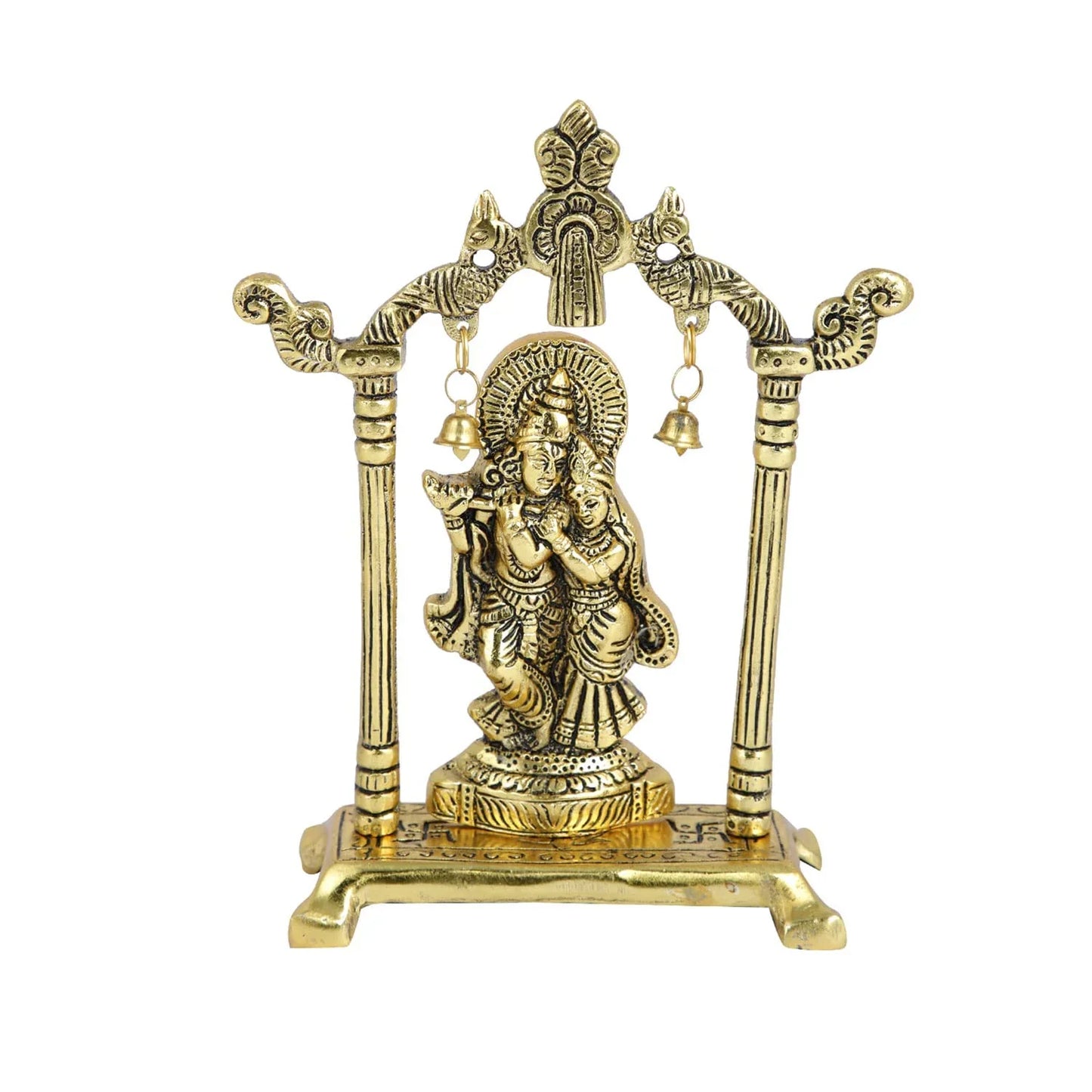 Radha Krishna Statue Jhula - Brass Daddy