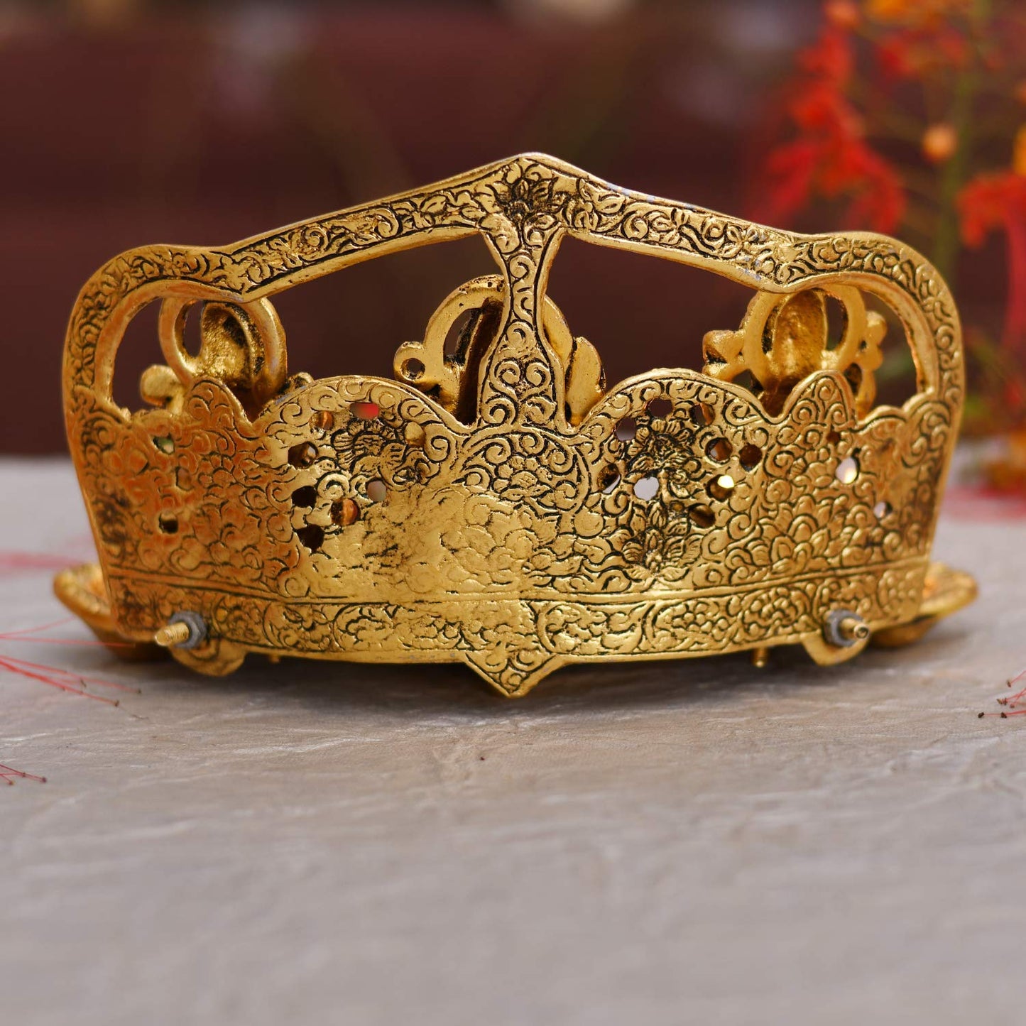 Metal Laxmi Ganesh Saraswati Idol Traditional Diya Oil Lamp Deepak for Diwali Puja - Brass Daddy