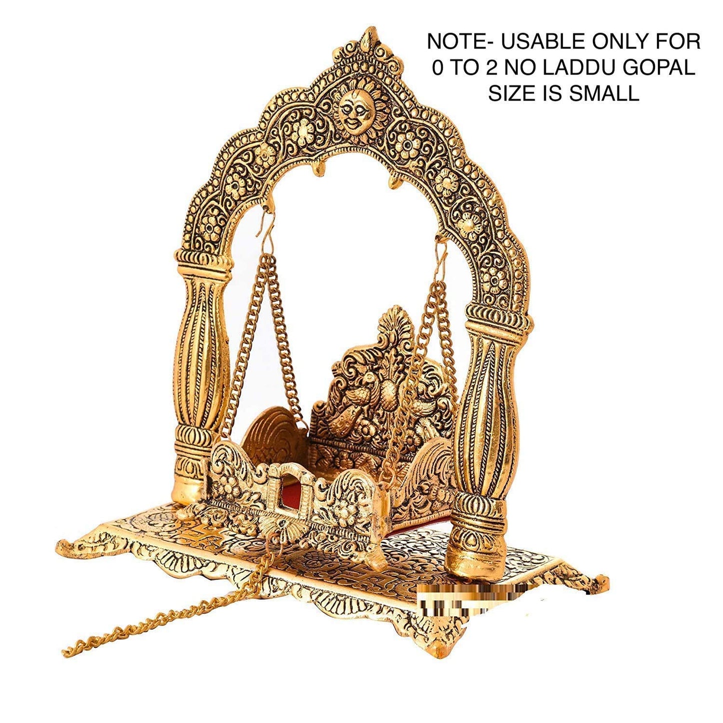 Metal Krishna Jhula, Laddu Gopal Jhula, for Home and Office Jhula, Gold, Pack of 1 - Brass Daddy