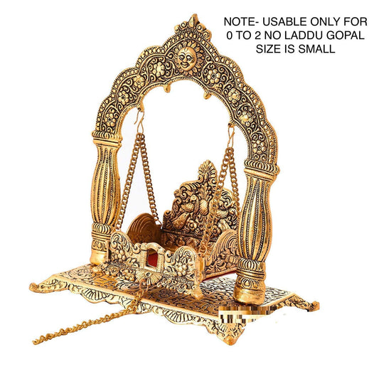 Metal Krishna Jhula, Laddu Gopal Jhula, for Home and Office Jhula, Gold, Pack of 1 - Brass Daddy