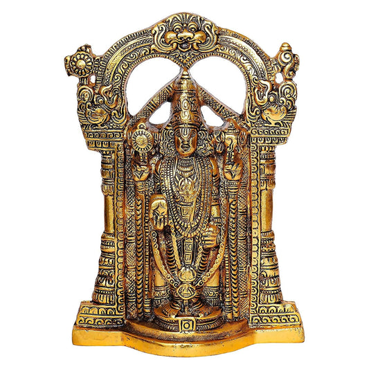 Tirupati Balaji, Sri Venkateswara Idol, Spiritual Home Decor Decorative Showpiece - 24 cm - Brass Daddy