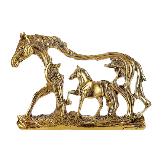 Horse with Baby Horse Golden Plated - Brass Daddy