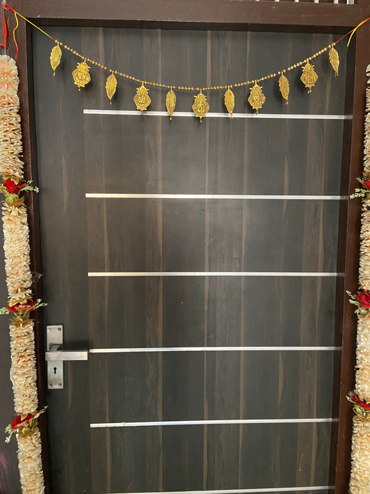 Golden Handmade Premium Metal Kalash Bandarwal Toran for Door & Wall Hanging - Brass Daddy