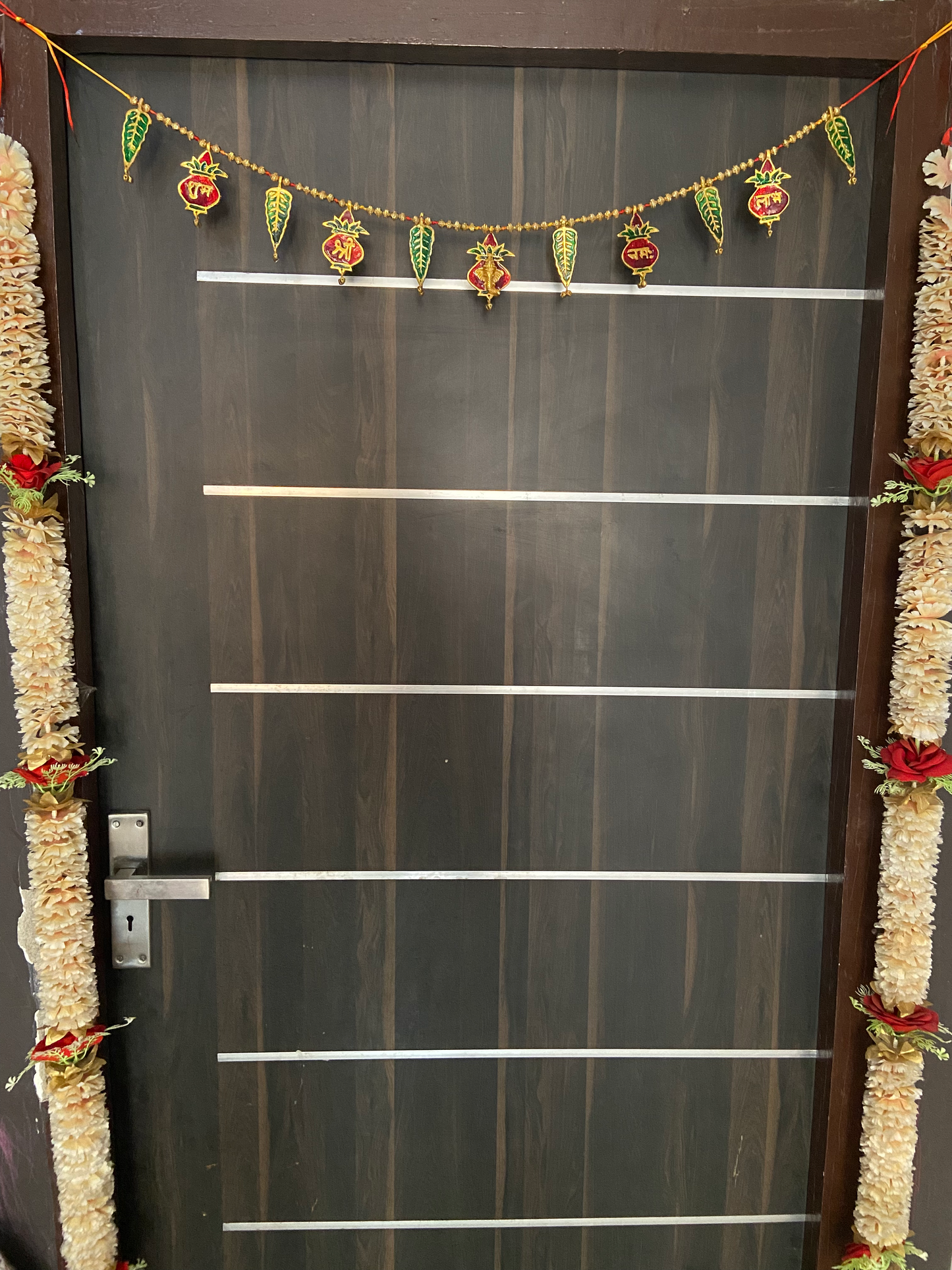 Handmade Premium Antique Metal Kalash Ganesha Multicolor Bandarwal Toran for Door & Wall Hanging - Brass Daddy