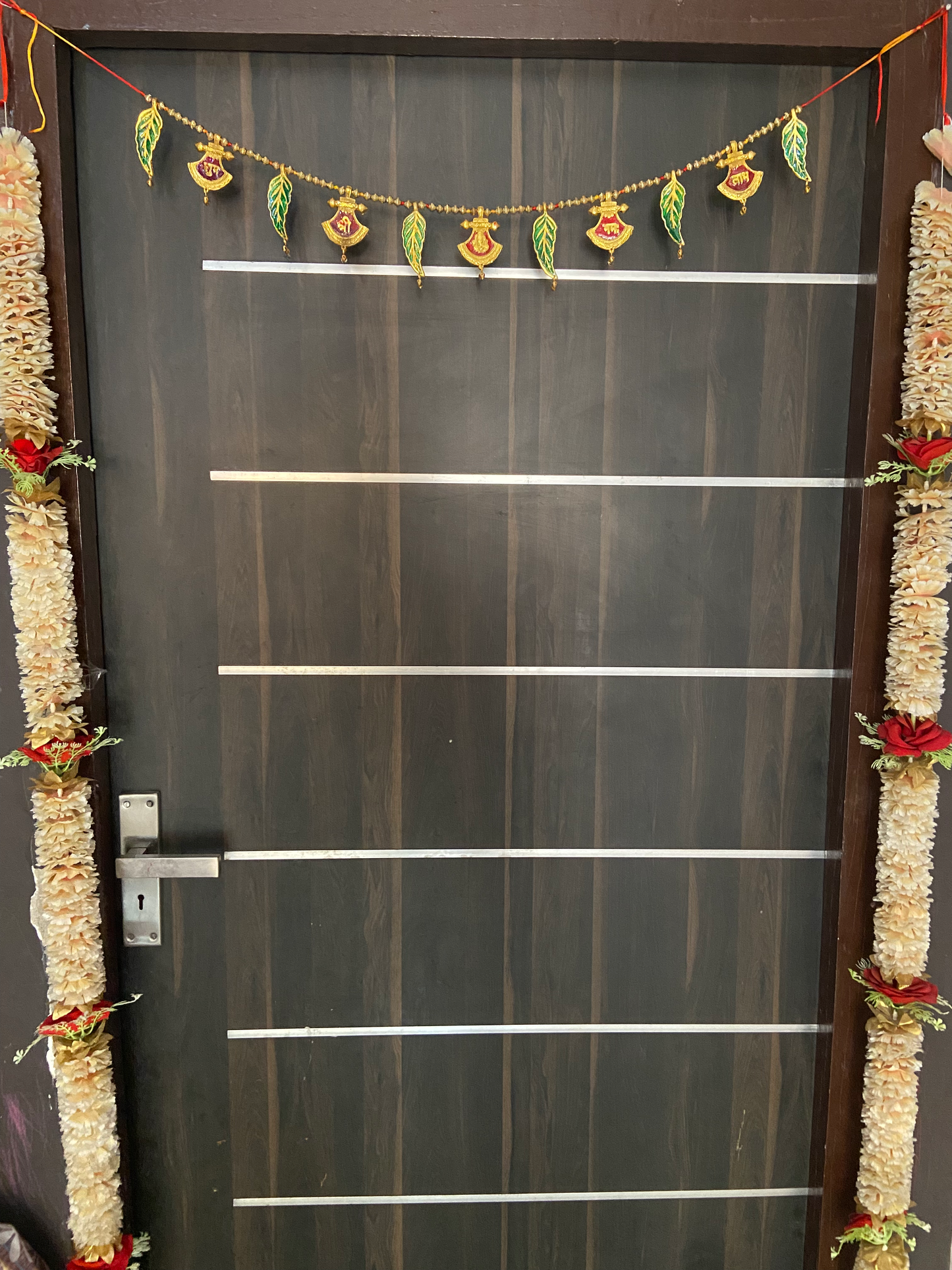 Handmade Premium Antique Metal Shubh Labh Bandarwal Toran for Door & Wall Hanging - Brass Daddy