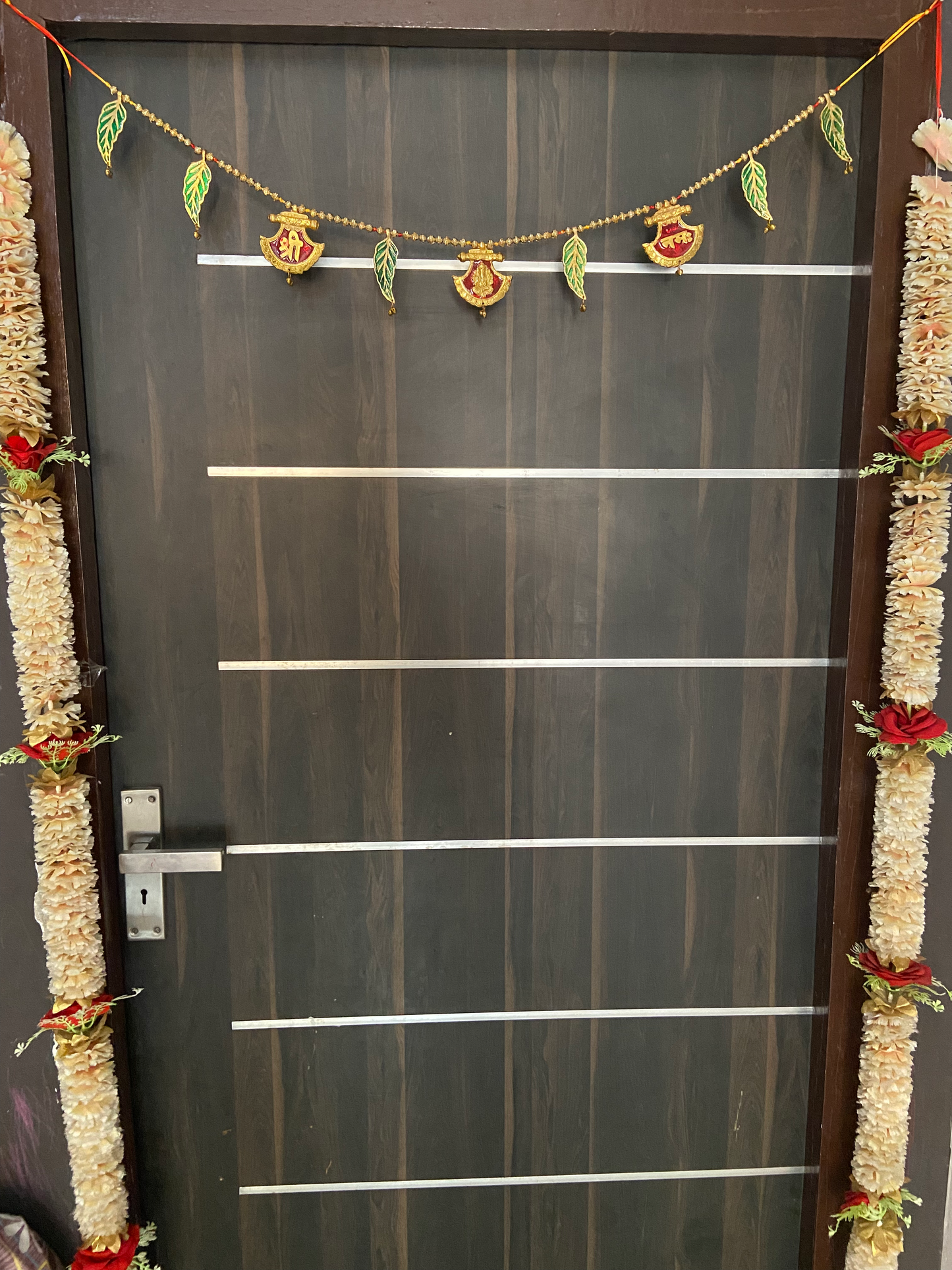 Handmade Premium Antique Metal Shree Namah Bandarwal Toran for Door & Wall Hanging - Brass Daddy