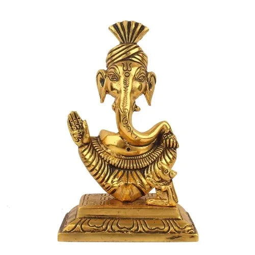 Metal Pagdi Ganesha Statue - Brass Daddy