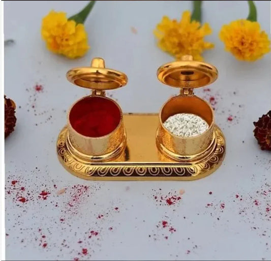 Antique Handmade Aluminum Pooja Box - Antique Kumkum Dani & Devotional Decor for Worship Home Decor | Aluminum Pooja Box, Handmade Devotional Decor, Antique Kumkum Dani - Brass Daddy