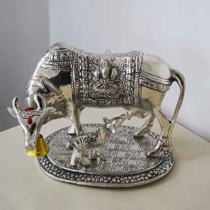 Exquisite Gillet Silver Metal Cow and Calf Set - Brass Daddy