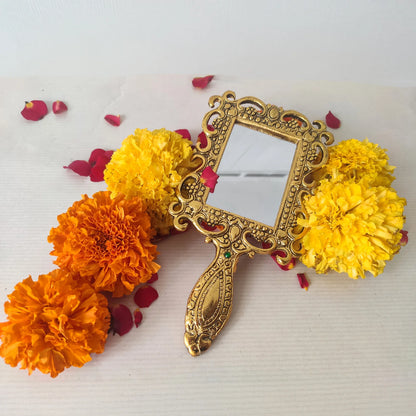 Golden Bloom Vanity Hand Mirror - Brass Daddy