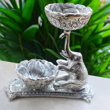 Elephant Bowl Set with Artistic Stand - Brass Daddy