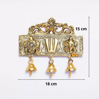 Tirupati Door Hanging Shankh Chakra Namah Latkan for Home,Office & Room,Showpiece Figurines,Religious Idol... Decorative Showpiece - 15 cm (Metal, Gold) - Brass Daddy