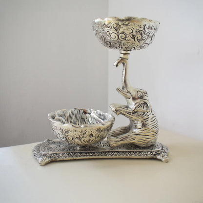 Elephant Bowl Set with Artistic Stand - Brass Daddy