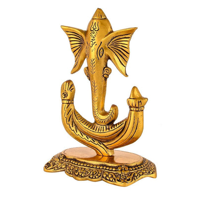 Ganesh Seated on Lotus Wall Showpiece for Decor Home and Gifts - Brass Daddy