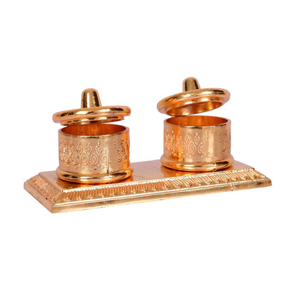 Antique Handmade Aluminum Pooja Box - Antique Kumkum Dani & Devotional Decor for Worship Home Decor | Aluminum Pooja Box, Handmade Devotional Decor, Antique Kumkum Dani - Brass Daddy