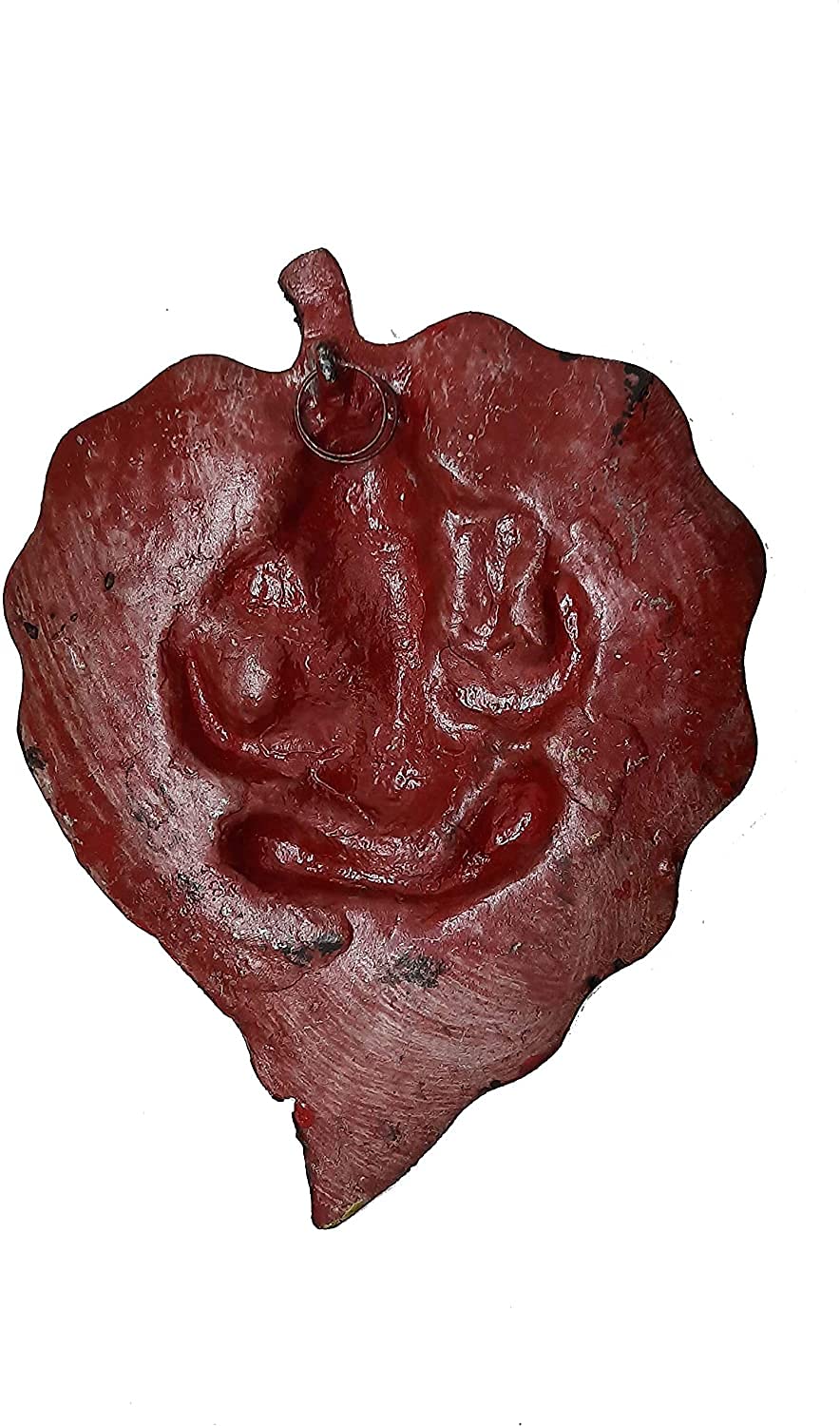 Lord Ganesha on Red Leaf - Brass Daddy