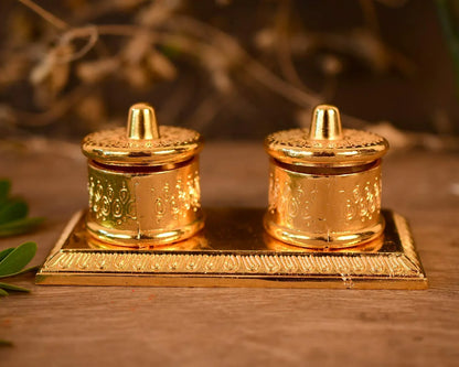 Antique Handmade Aluminum Pooja Box - Antique Kumkum Dani & Devotional Decor for Worship Home Decor | Aluminum Pooja Box, Handmade Devotional Decor, Antique Kumkum Dani - Brass Daddy