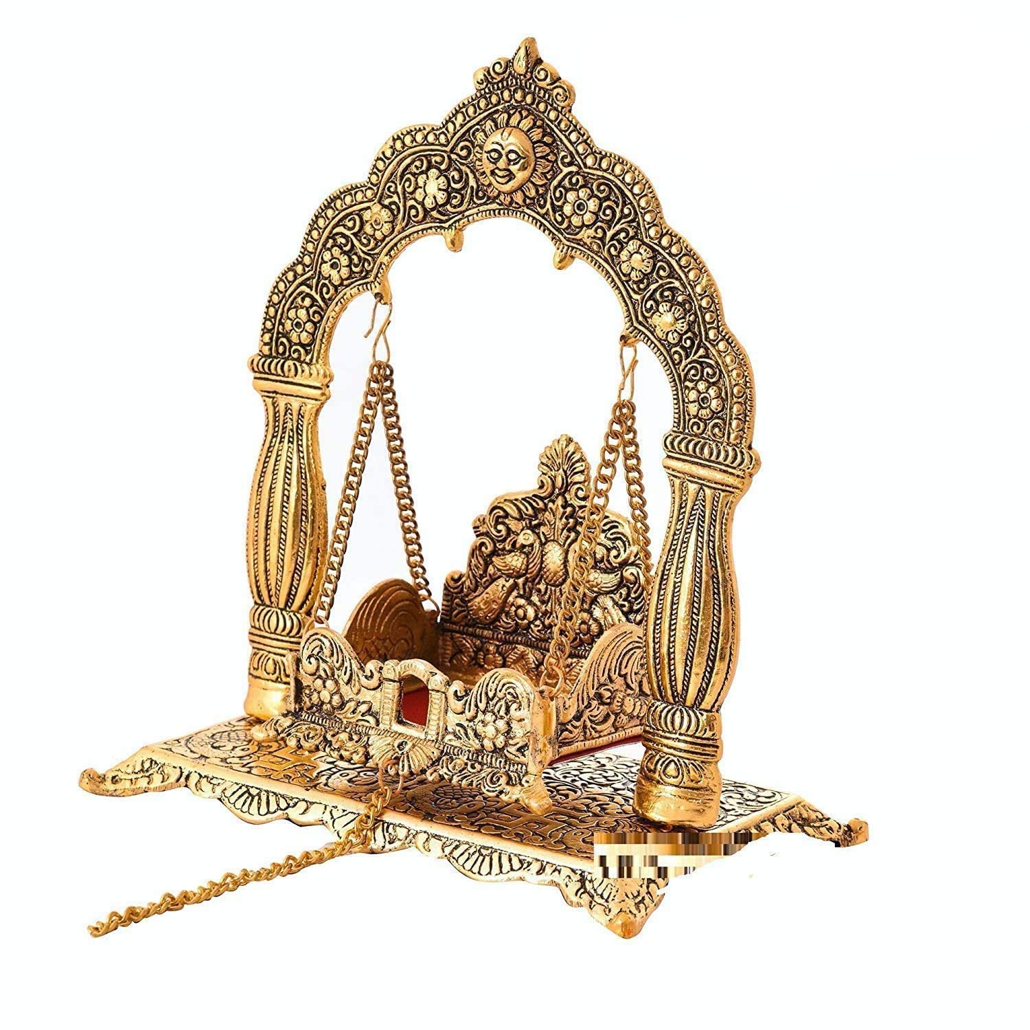 Metal Krishna Jhula, Laddu Gopal Jhula, for Home and Office Jhula, Gold, Pack of 1 - Brass Daddy