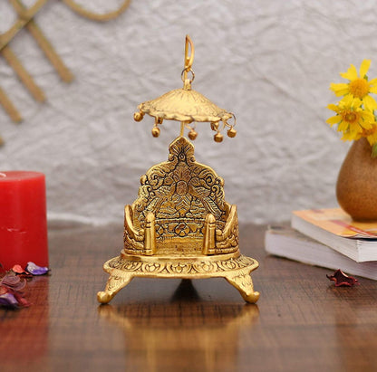 Metal Singhasan Oval Shaped for God Idols - Brass Daddy