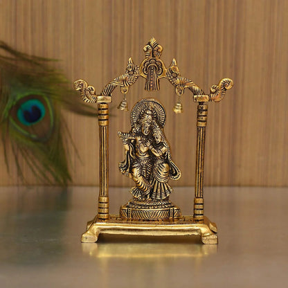 Radha Krishna Statue Jhula - Brass Daddy