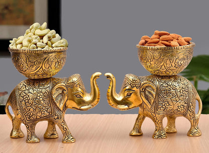 Handcrafted Elephant Decor - Gold Urli Bowl | Premium Metal Home Decor - Brass Daddy