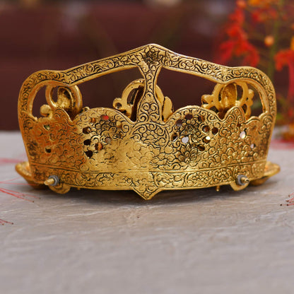 Metal Laxmi Ganesh Saraswati Idol Traditional Diya Oil Lamp Deepak for Diwali Puja - Brass Daddy
