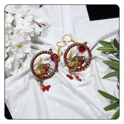 Metal Handmade Door Hanging Multicolour Parrot Showpiece Decorative Showpiece -Pack of 2 - Brass Daddy
