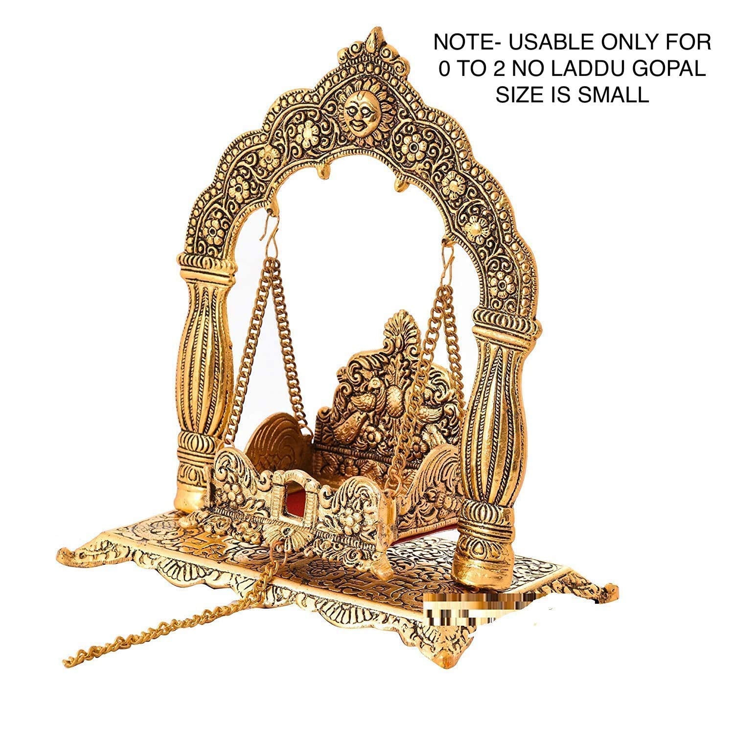Metal Krishna Jhula, Laddu Gopal Jhula, for Home and Office Jhula, Gold, Pack of 1 - Brass Daddy
