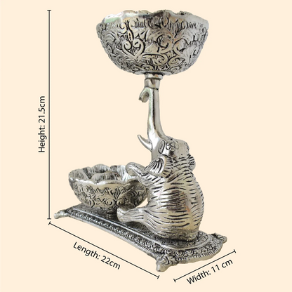Elephant Bowl Set with Artistic Stand - Brass Daddy