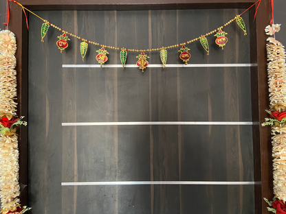 Handmade Premium Antique Metal Kalash Ganesha Multicolor Bandarwal Toran for Door & Wall Hanging - Brass Daddy