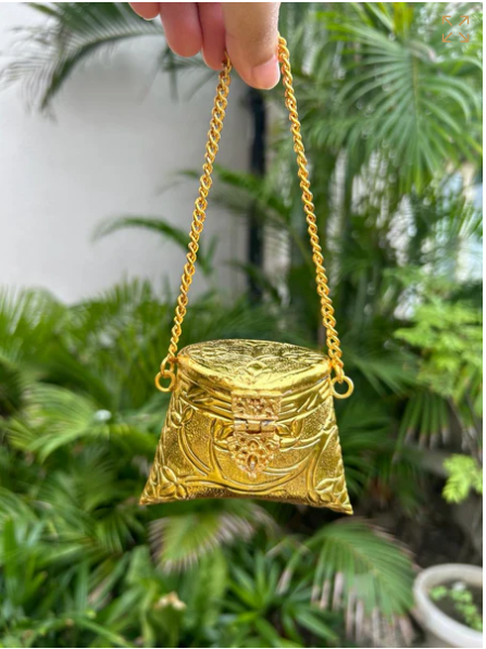 Mini brass purse