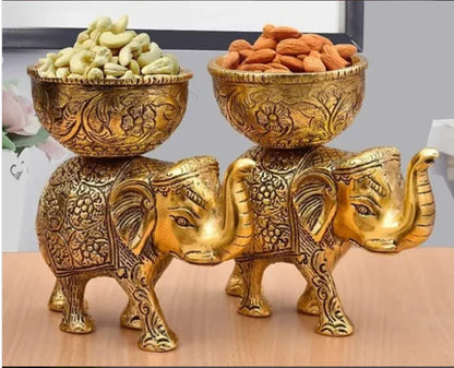 Handcrafted Elephant Decor - Gold Urli Bowl | Premium Metal Home Decor - Brass Daddy