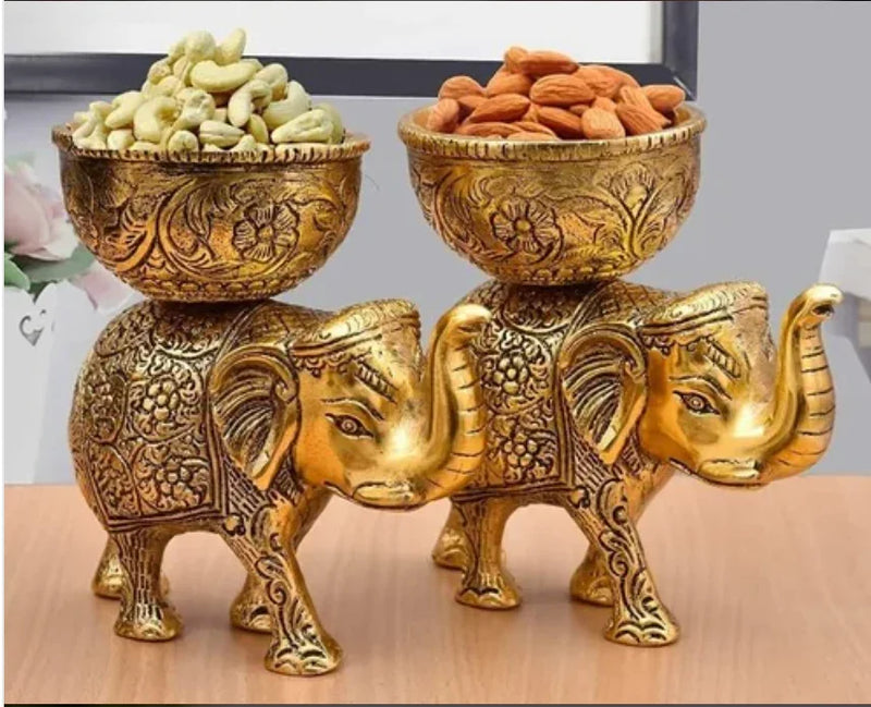 Handcrafted Elephant Decor - Gold Urli Bowl | Premium Metal Home Decor - Brass Daddy