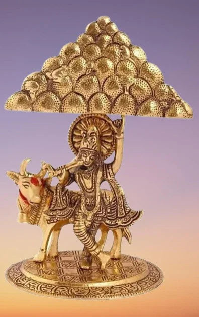 Cow Krishna Gokul Statue - Brass Daddy