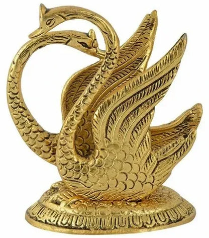 India Metal Swan Pair Showpiece Napkin Holder Stand for Dining Table Kitchen Office Use - Brass Daddy